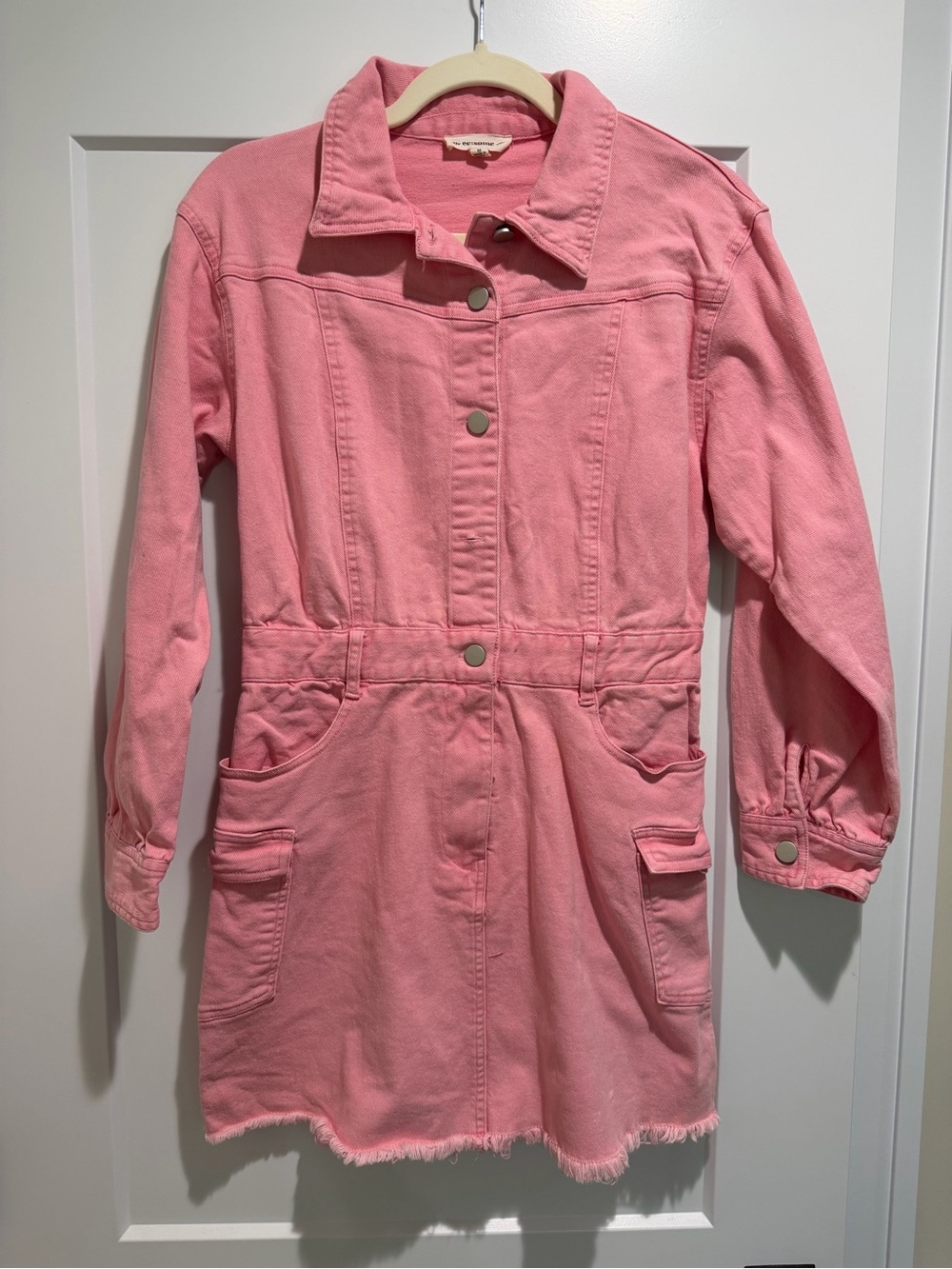 eesome Pink Denim Shirt Dress Size Medium